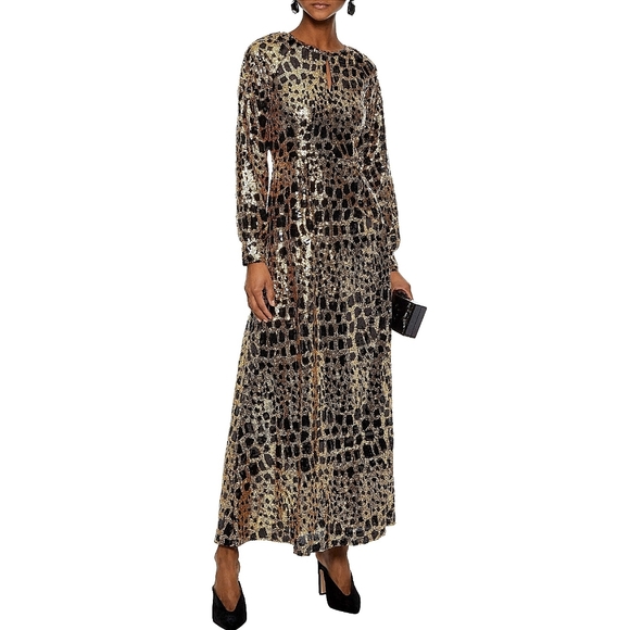 Antik Batik x Free People Sequin Cut Out Girrafe Print Maxi Dress - Picture 7 of 16